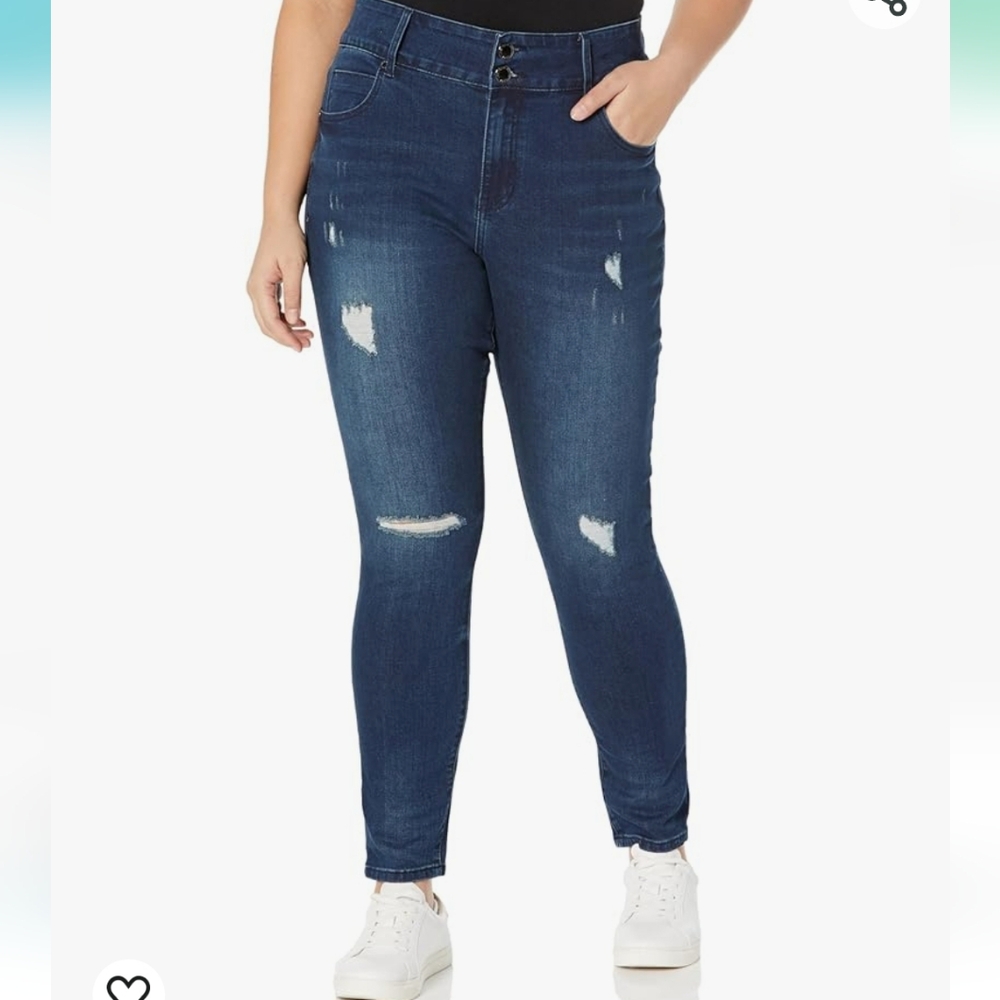 CITY CHIC  Women's Asha High waist Skinny Distressed Jeans SIZE 16S